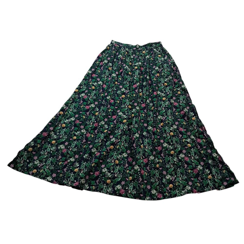J. Crew Cotton Voile Maxi Skirt Womens XS Winter Garden Floral Sheer Cottagecore